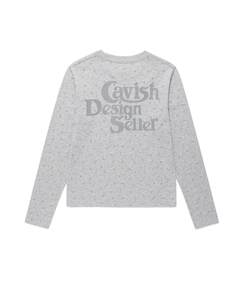 FLOWER SELLER LOGO LS TEE GREY(PURPLE)(CV2GSUT551A)