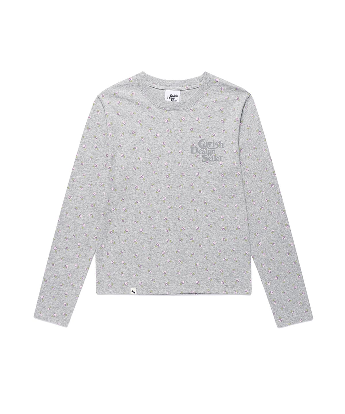 카비시(CAVISH) FLOWER SELLER LOGO LS TEE GREY(PURPLE)(CV2GSUT551A)