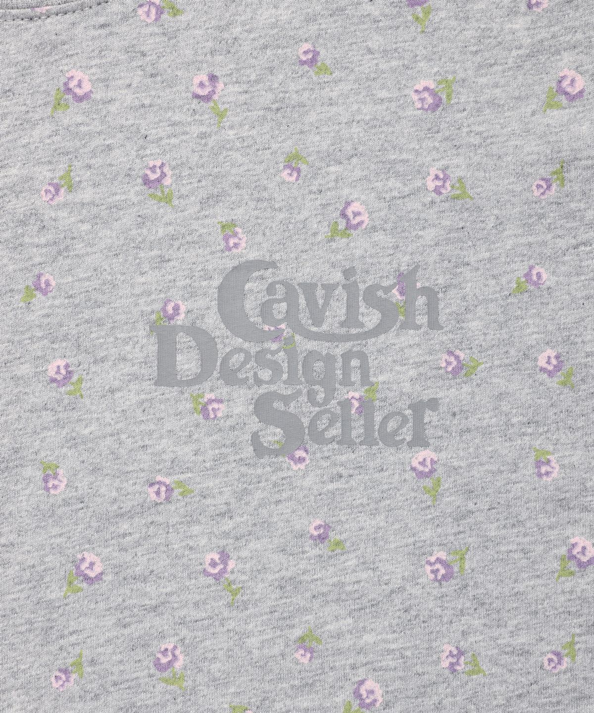 카비시(CAVISH) FLOWER SELLER LOGO LS TEE GREY(PURPLE)(CV2GSUT551A)