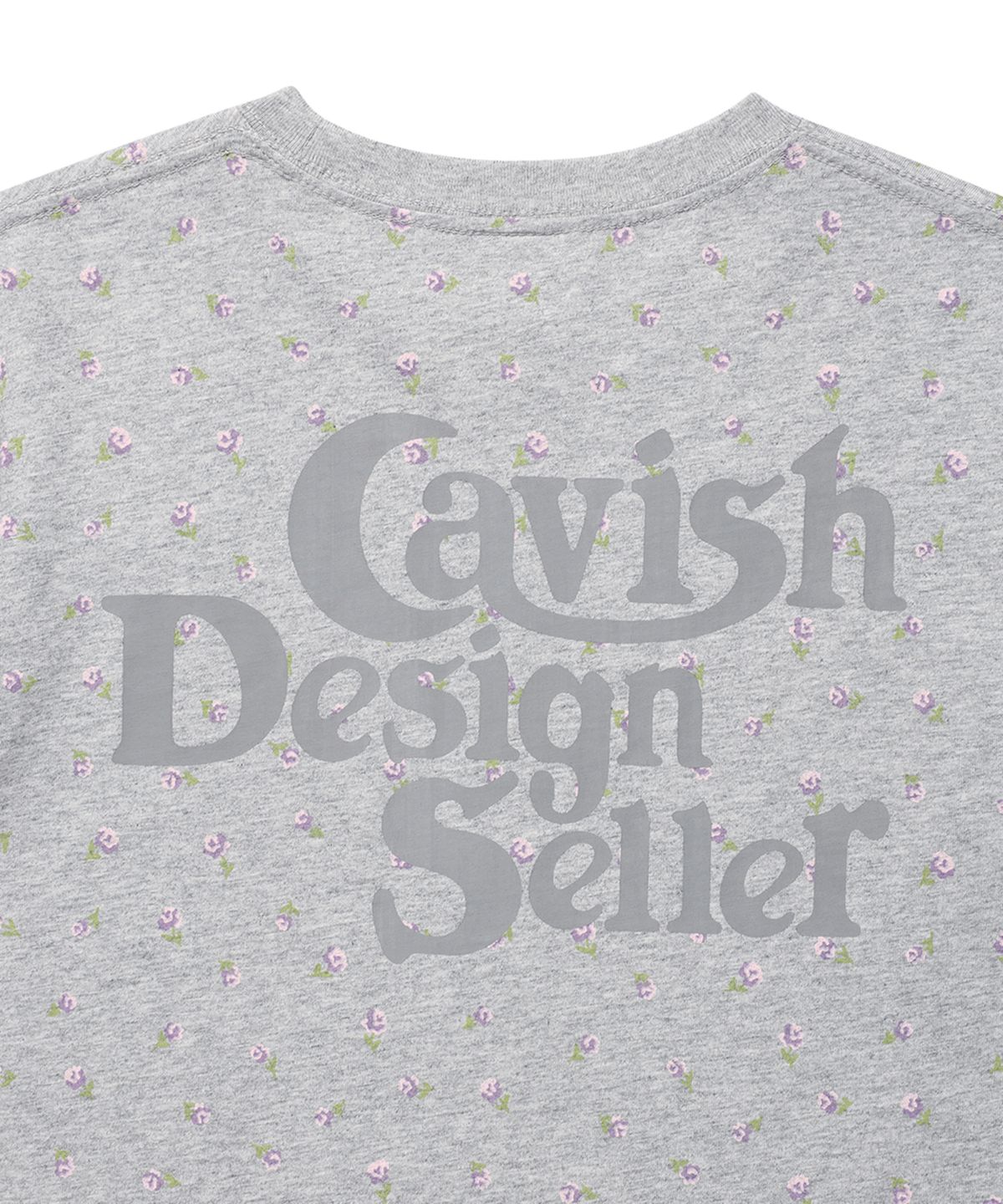 카비시(CAVISH) FLOWER SELLER LOGO LS TEE GREY(PURPLE)(CV2GSUT551A)
