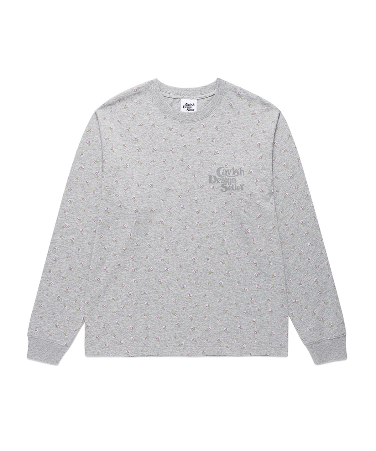 카비시(CAVISH) FLOWER SELLER LOGO LS TEE GREY(PURPLE)(CV2GSUT551A)