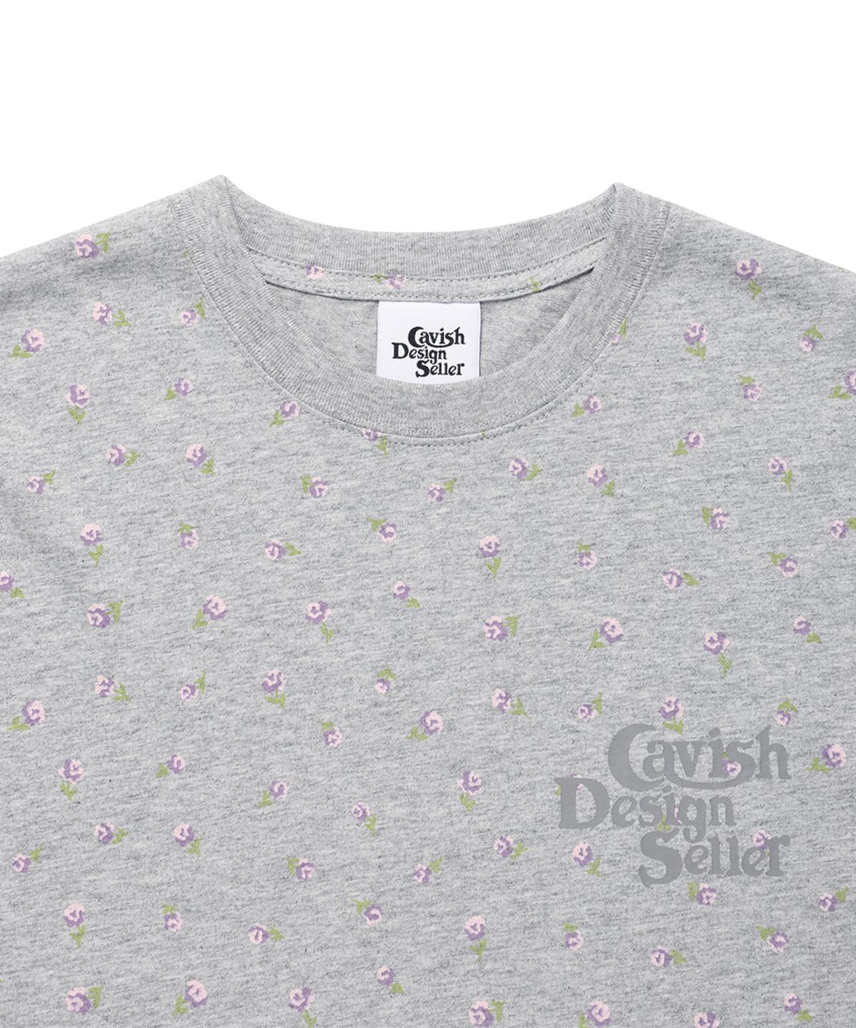 카비시(CAVISH) FLOWER SELLER LOGO LS TEE GREY(PURPLE)(CV2GSUT551A)