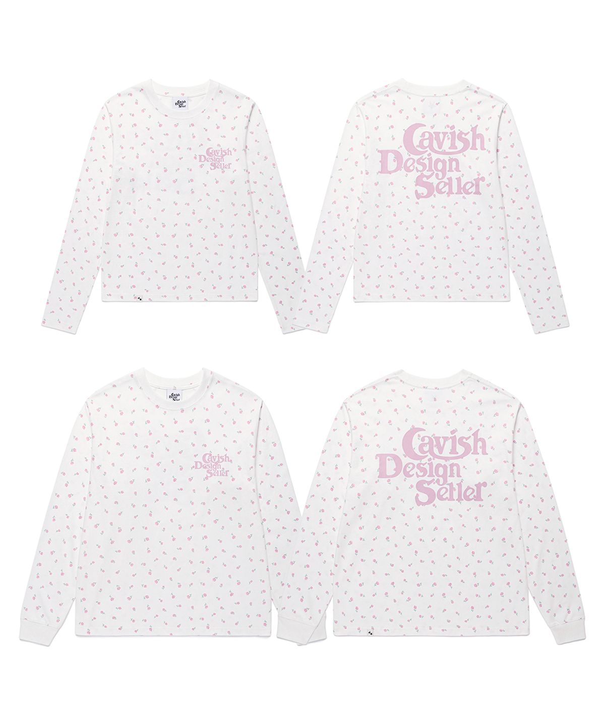 카비시(CAVISH) FLOWER SELLER LOGO LS TEE WHITE(PINK)(CV2GSUT551A)