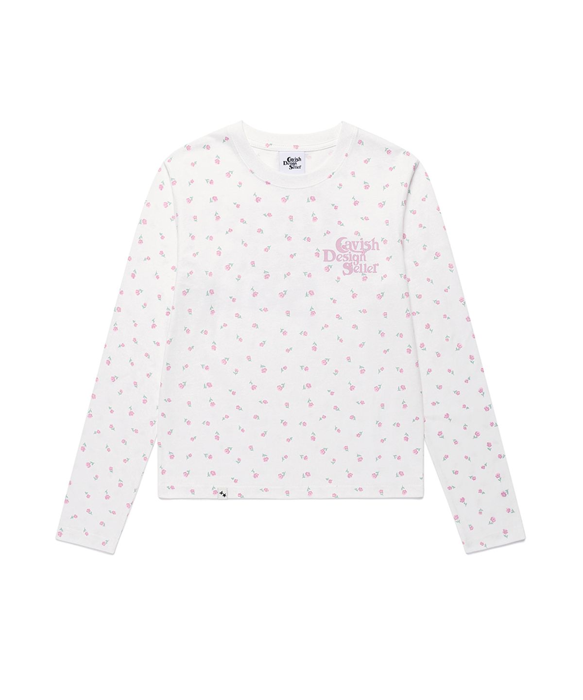 카비시(CAVISH) FLOWER SELLER LOGO LS TEE WHITE(PINK)(CV2GSUT551A)