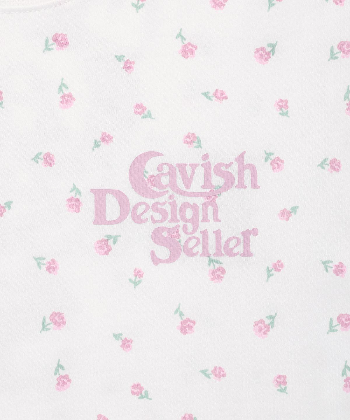 카비시(CAVISH) FLOWER SELLER LOGO LS TEE WHITE(PINK)(CV2GSUT551A)