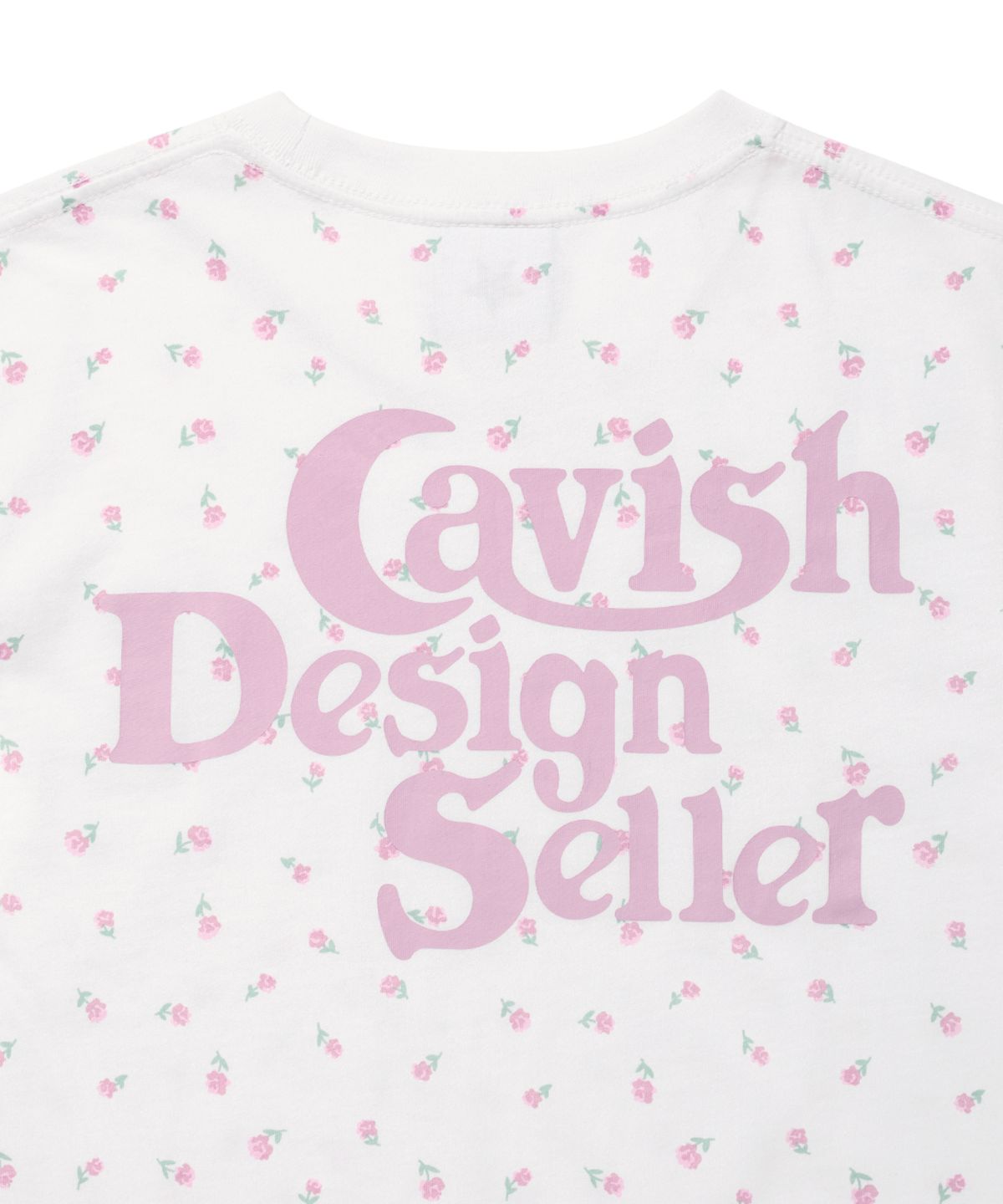 카비시(CAVISH) FLOWER SELLER LOGO LS TEE WHITE(PINK)(CV2GSUT551A)