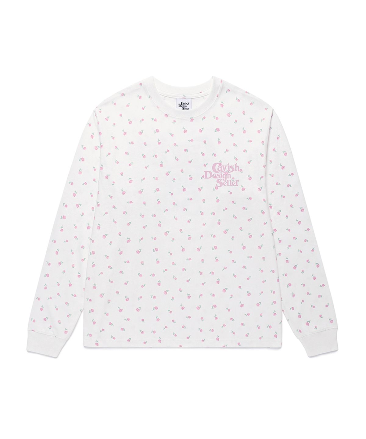 카비시(CAVISH) FLOWER SELLER LOGO LS TEE WHITE(PINK)(CV2GSUT551A)