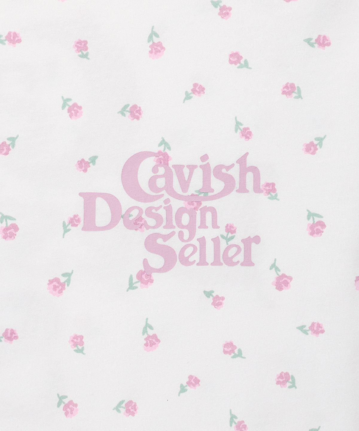 카비시(CAVISH) FLOWER SELLER LOGO LS TEE WHITE(PINK)(CV2GSUT551A)