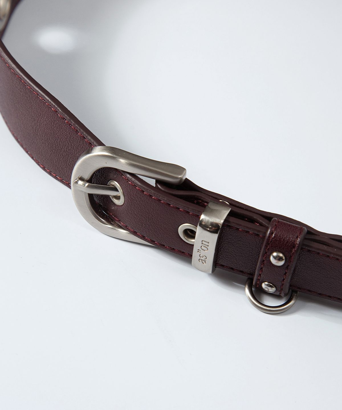 애즈온(ASON) DUET EYELET BELT / BURGUNDY