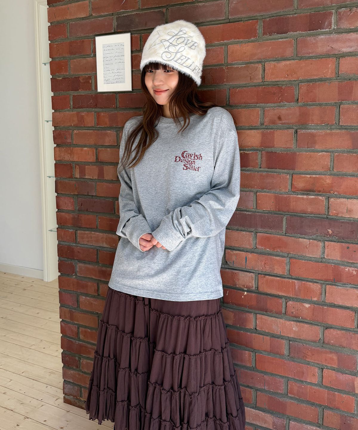 카비시(CAVISH) STAR SELLER LOGO LS TEE GREY(CV2GSUT579A)