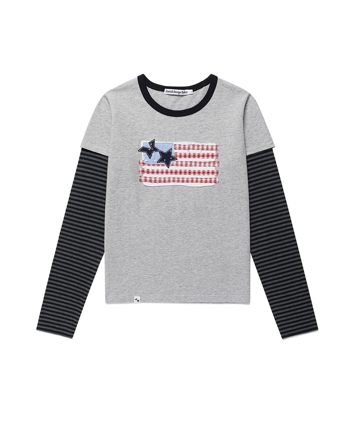 카비시(CAVISH) OLD GLORY RINGER LAYERED LS TEE GREY(CV2GFFT558A)