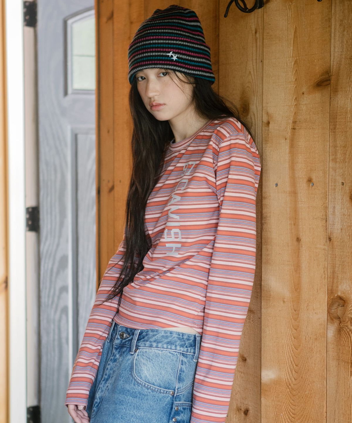 카비시(CAVISH) GRANOLA STRIPED LS TEE PINK(CV2GFFT555A)