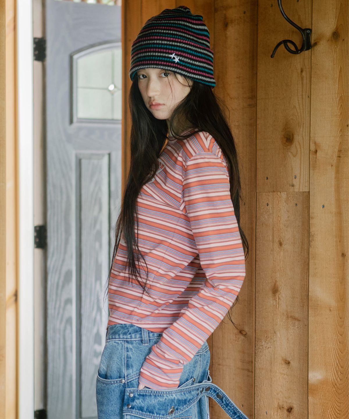 카비시(CAVISH) GRANOLA STRIPED LS TEE PINK(CV2GFFT555A)