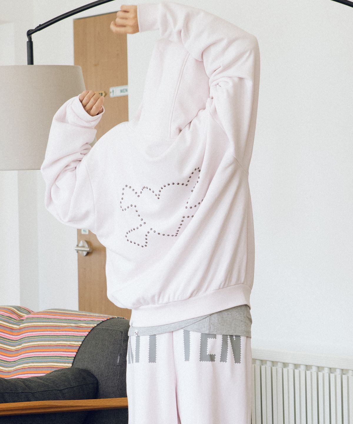 카비시(CAVISH) KITTEN EARS ZIP UP HOODIE PINK(CV2GFFM484A)