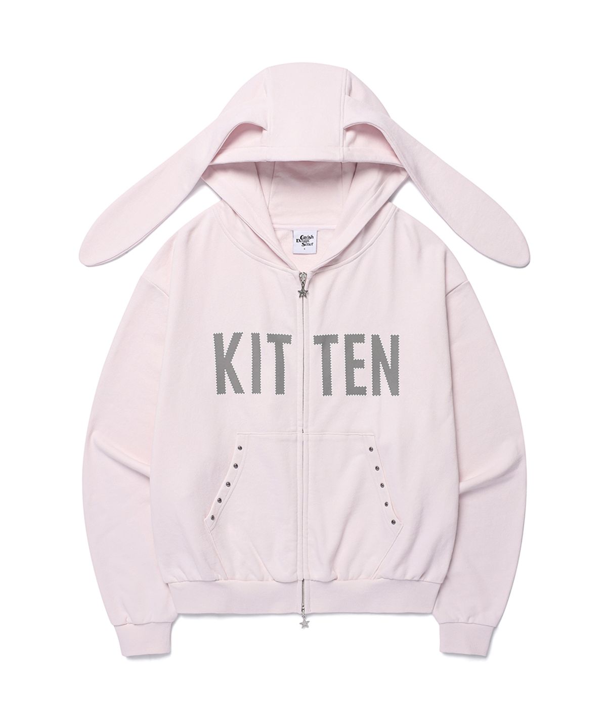 카비시(CAVISH) KITTEN EARS ZIP UP HOODIE PINK(CV2GFFM484A)