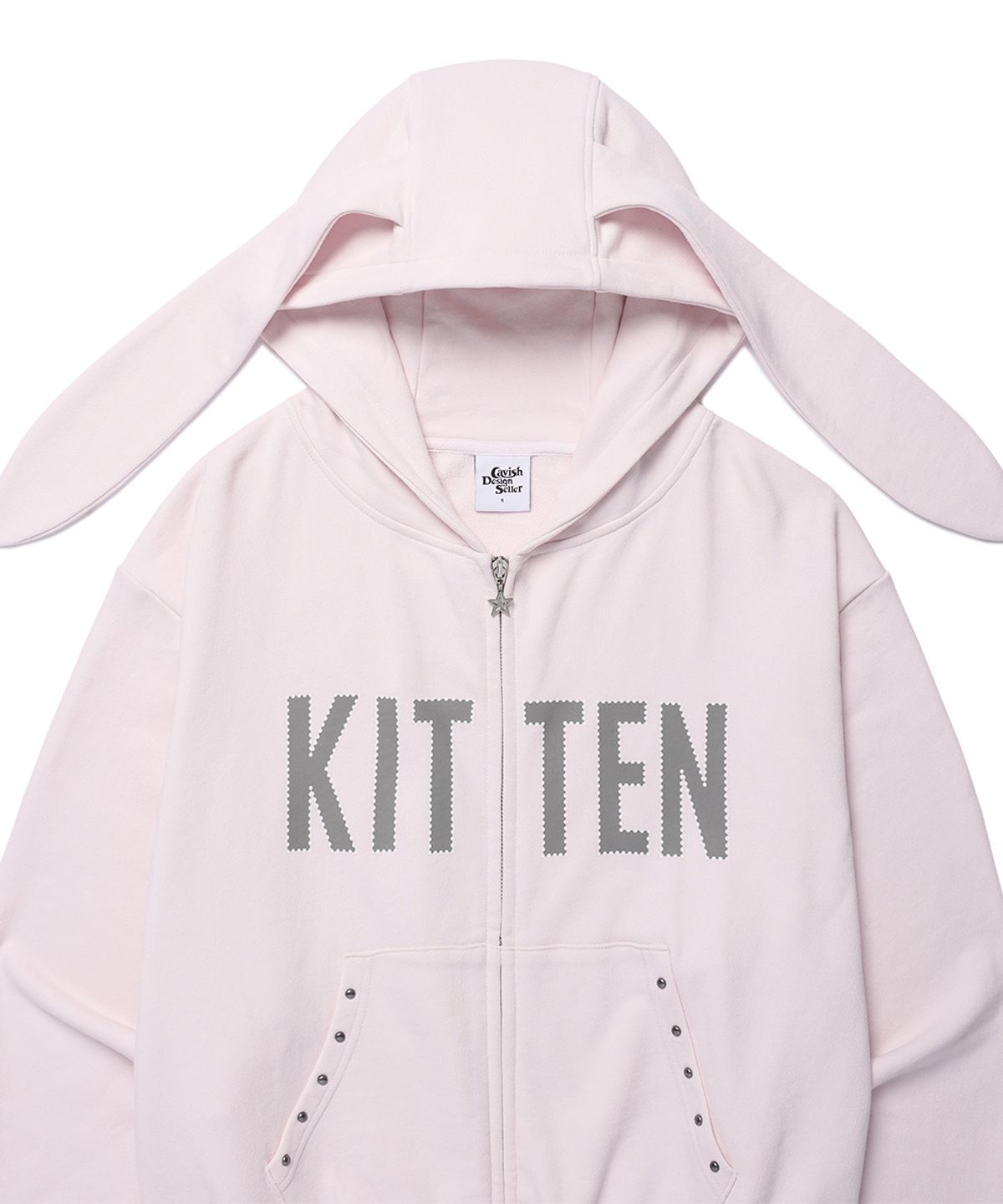 카비시(CAVISH) KITTEN EARS ZIP UP HOODIE PINK(CV2GFFM484A)