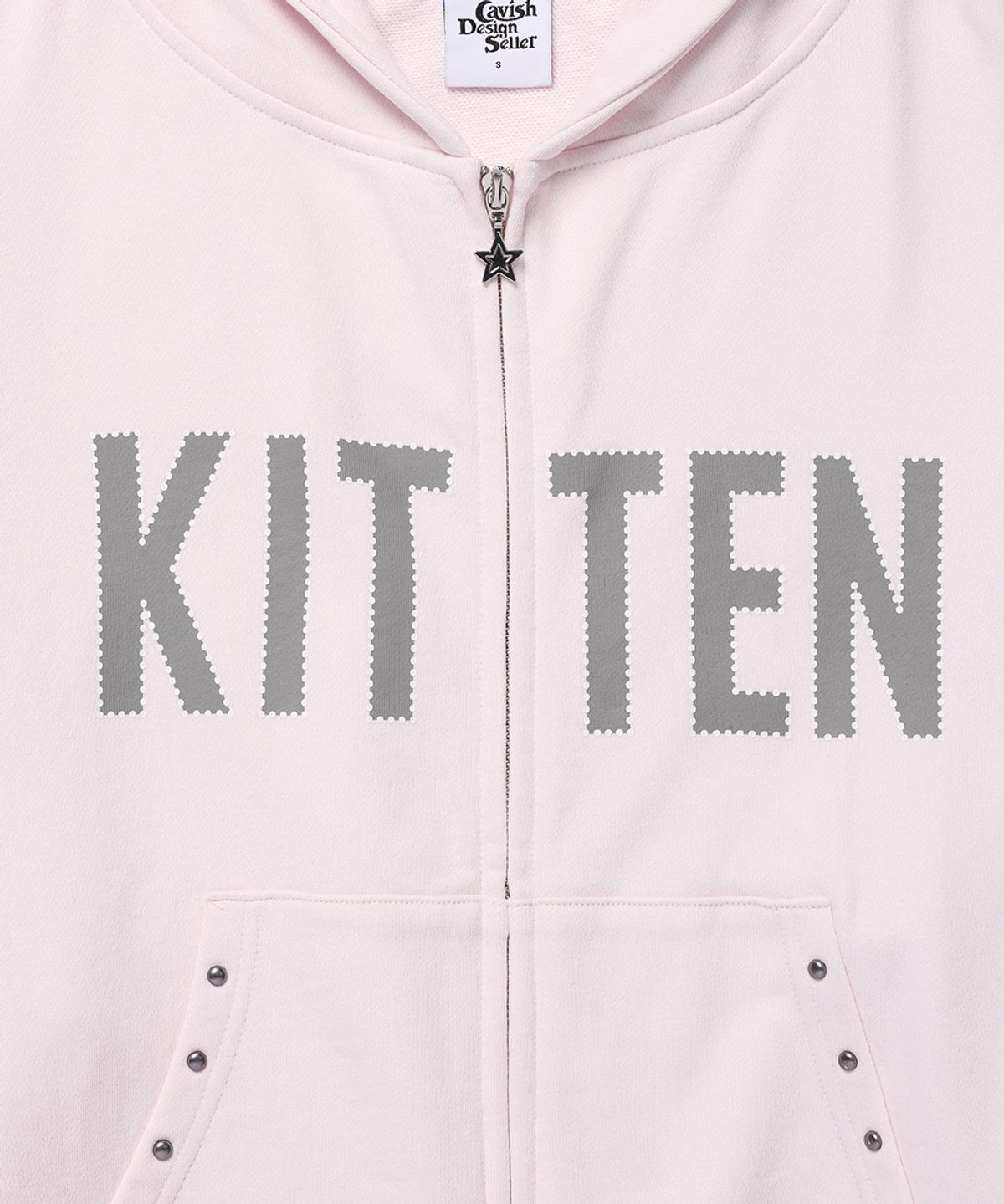 카비시(CAVISH) KITTEN EARS ZIP UP HOODIE PINK(CV2GFFM484A)