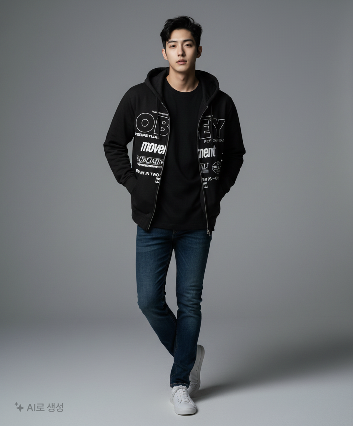 오베이(OBEY) 후드 집업 M