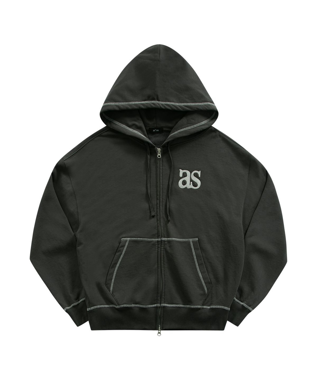 애즈온(ASON) MORROW TRAINING HOOD ZIP-UP / CHARCOAL