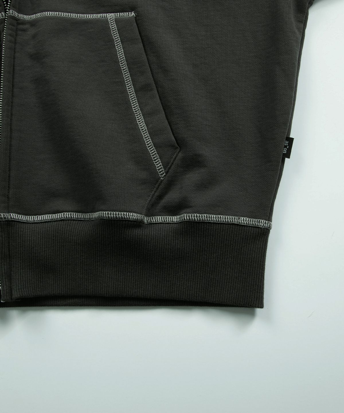 애즈온(ASON) MORROW TRAINING HOOD ZIP-UP / CHARCOAL