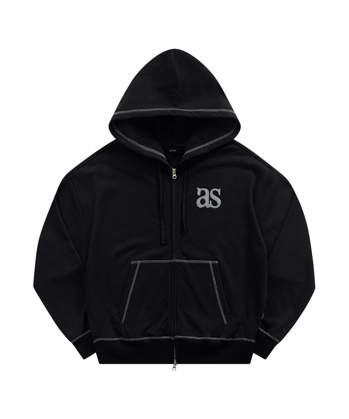 애즈온(ASON) MORROW TRAINING HOOD ZIP-UP / BLACK