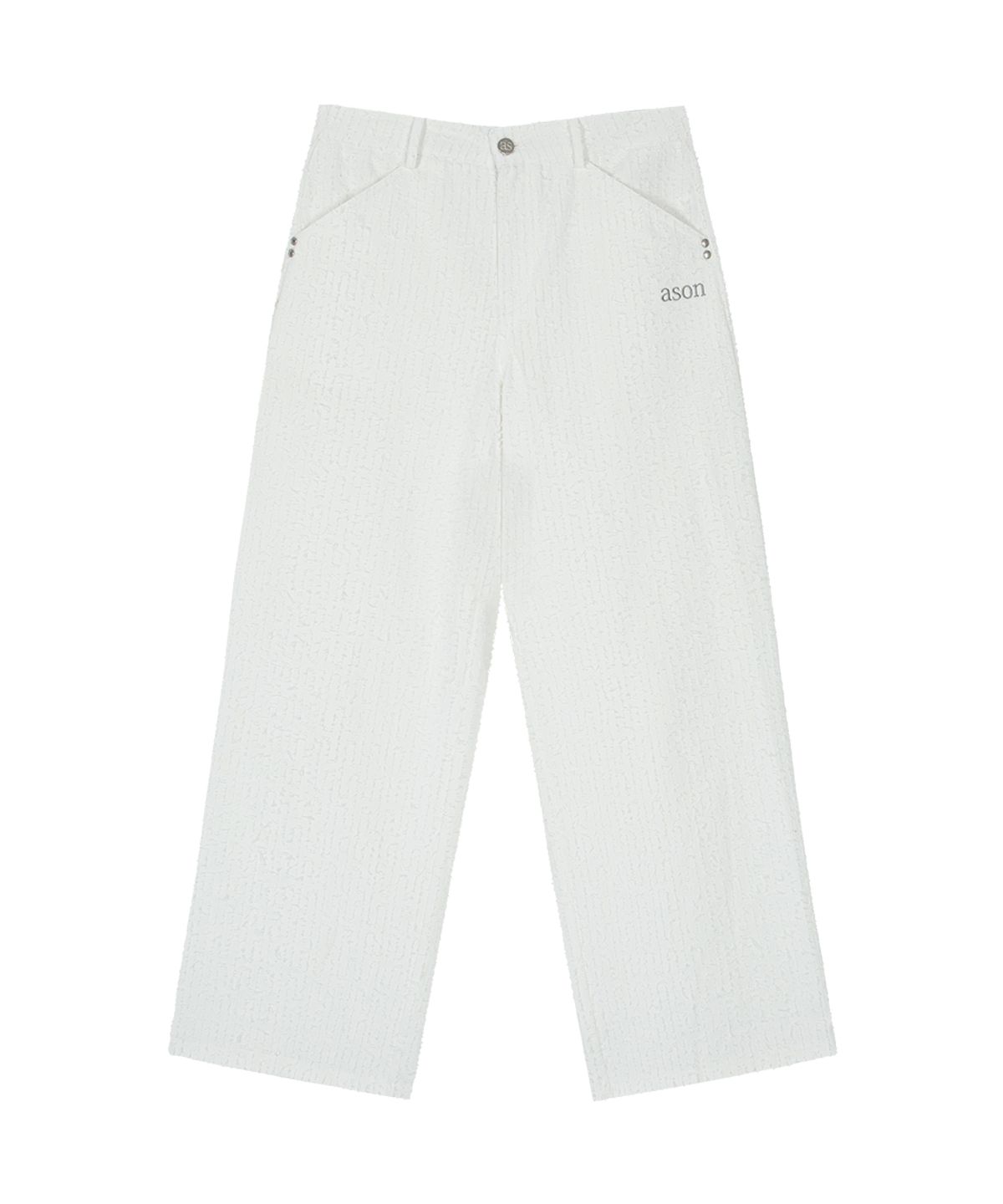 애즈온(ASON) CAEN TEXTURED WIDE PANTS / WHITE