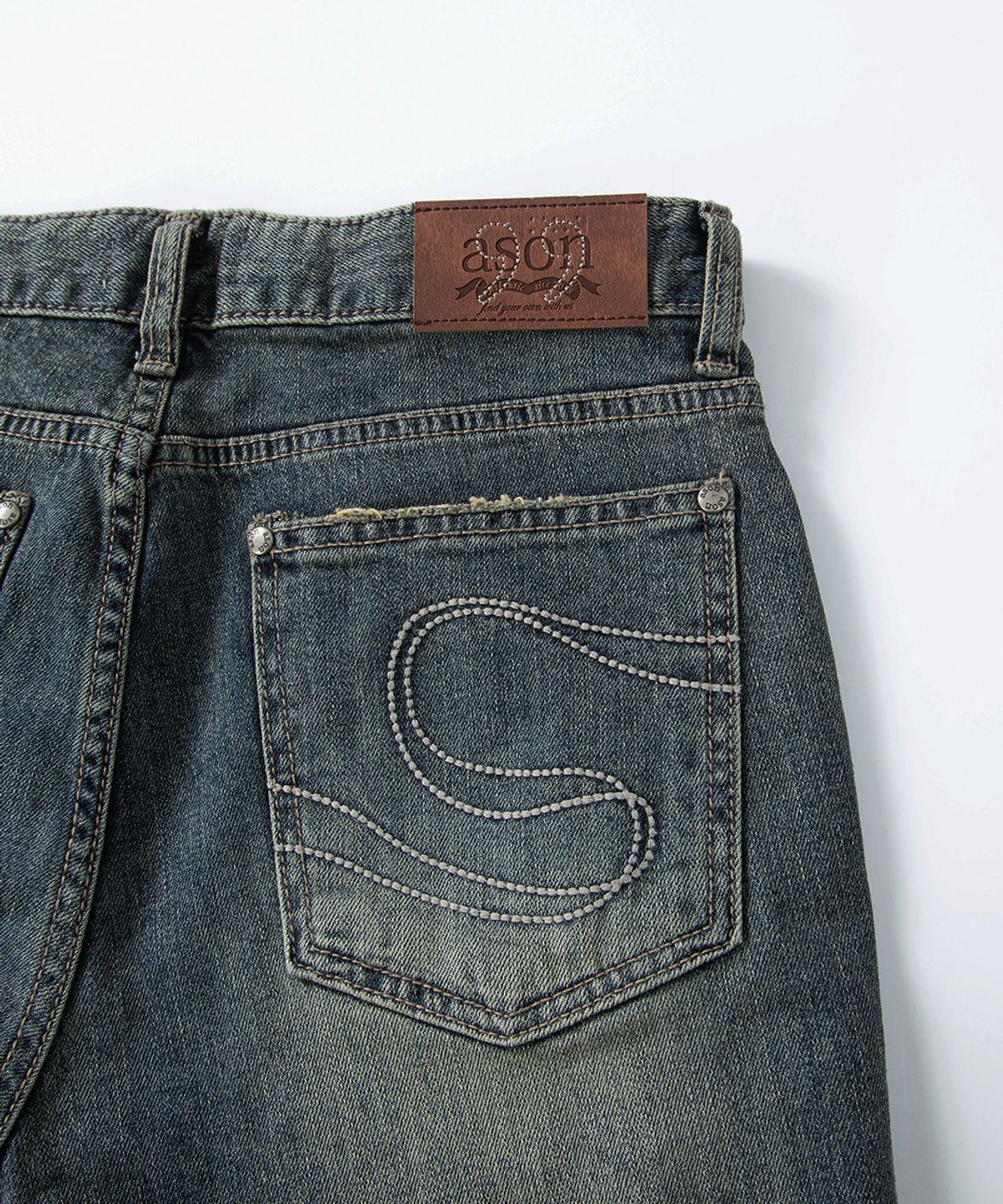 애즈온(ASON) DAWN BOOTCUT DENIM PANTS / VINTAGE BLUE