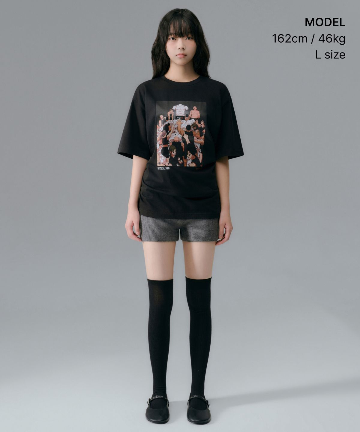 무신사 스탠다드(MUSINSA STANDARD) [넷플릭스 컬래버] 피지컬: 100 티셔츠 [블랙]