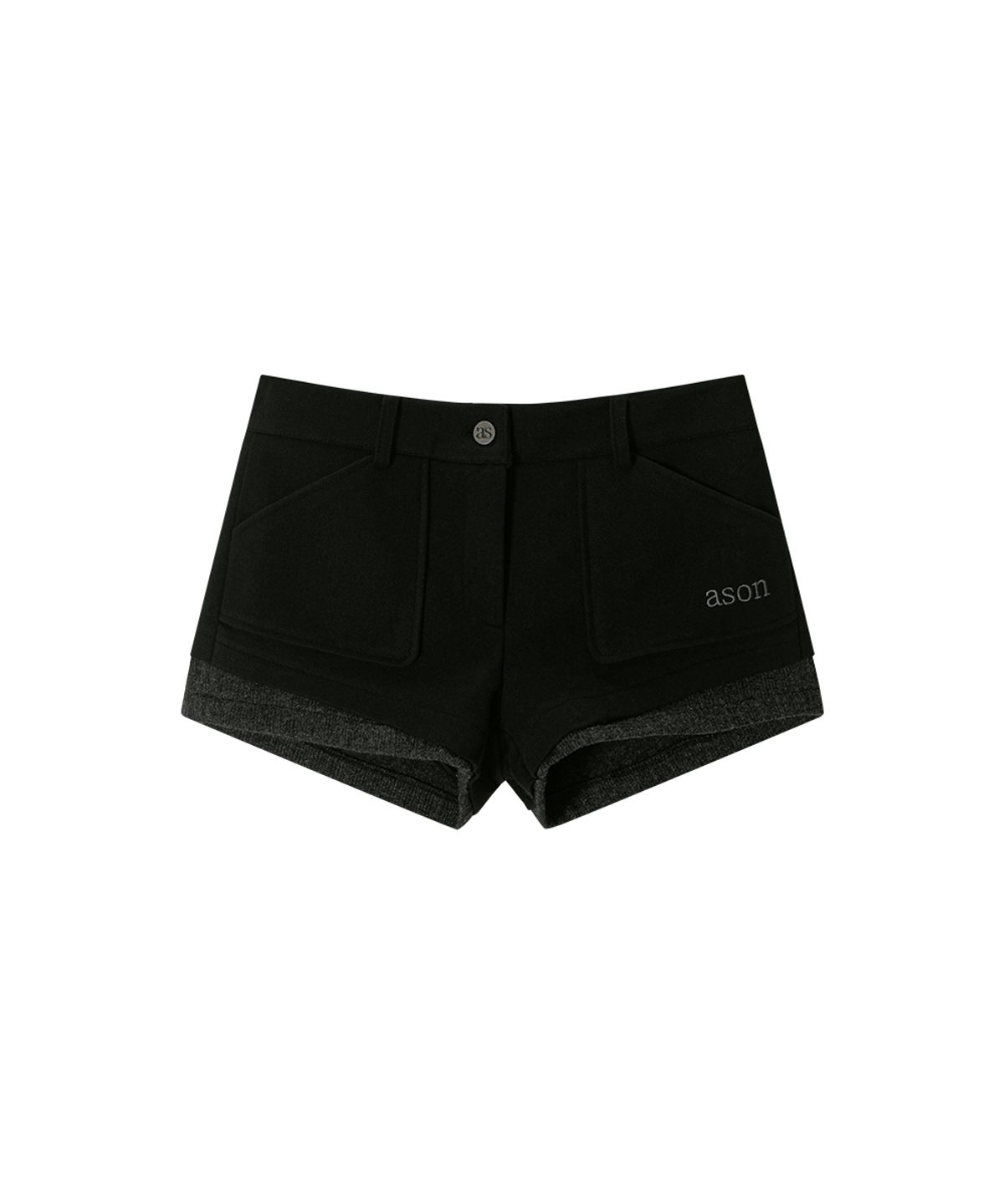 애즈온(ASON) MABLE TWO TONE SHORT PANTS / BLACK