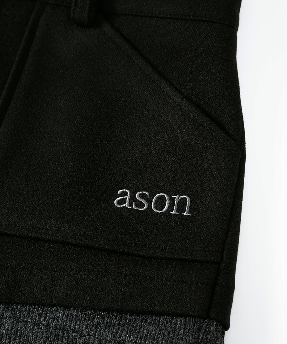 애즈온(ASON) MABLE TWO TONE SHORT PANTS / BLACK