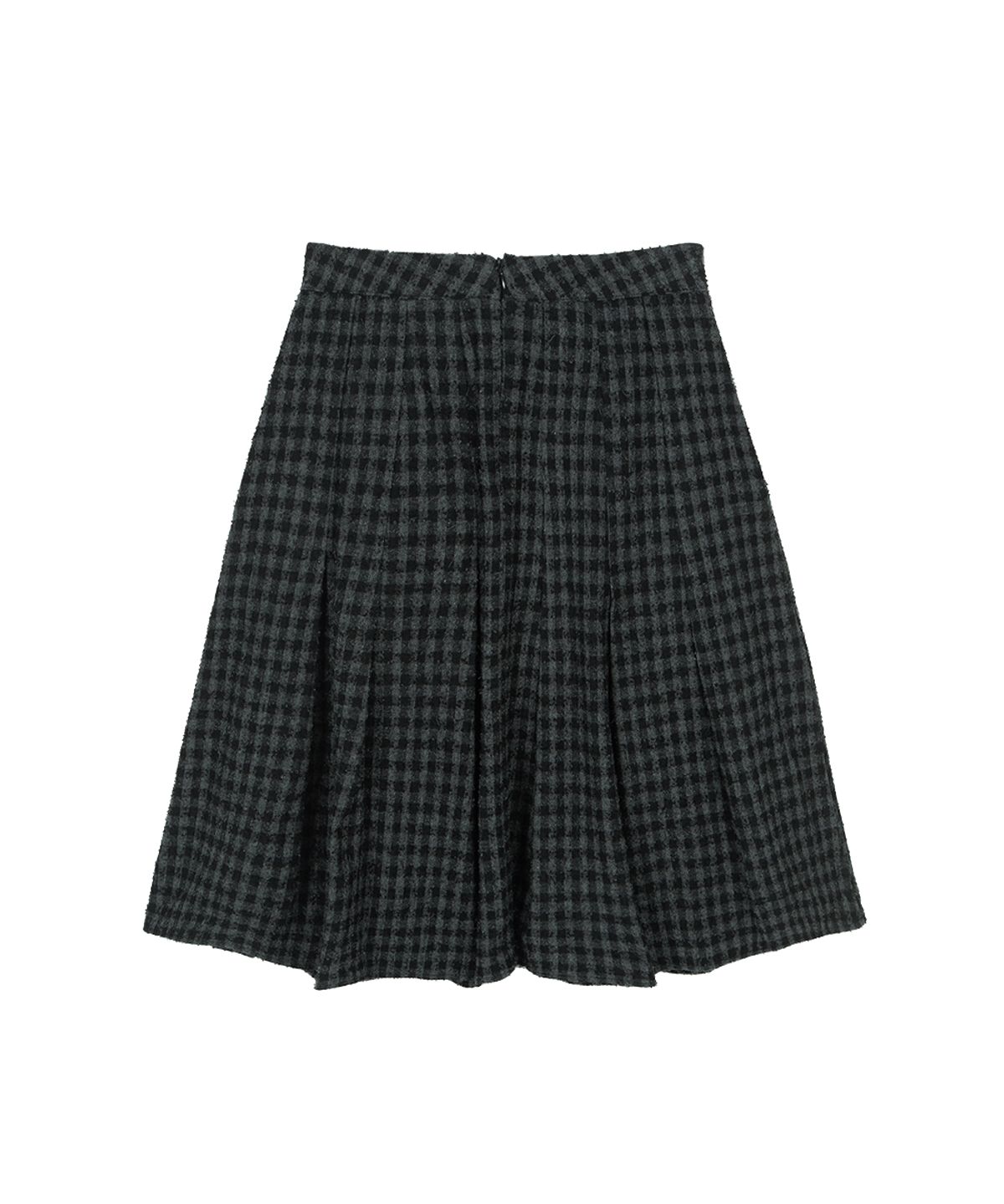 애즈온(ASON) CHECK FOND PLEATED MIDI SKIRT / CHARCOAL