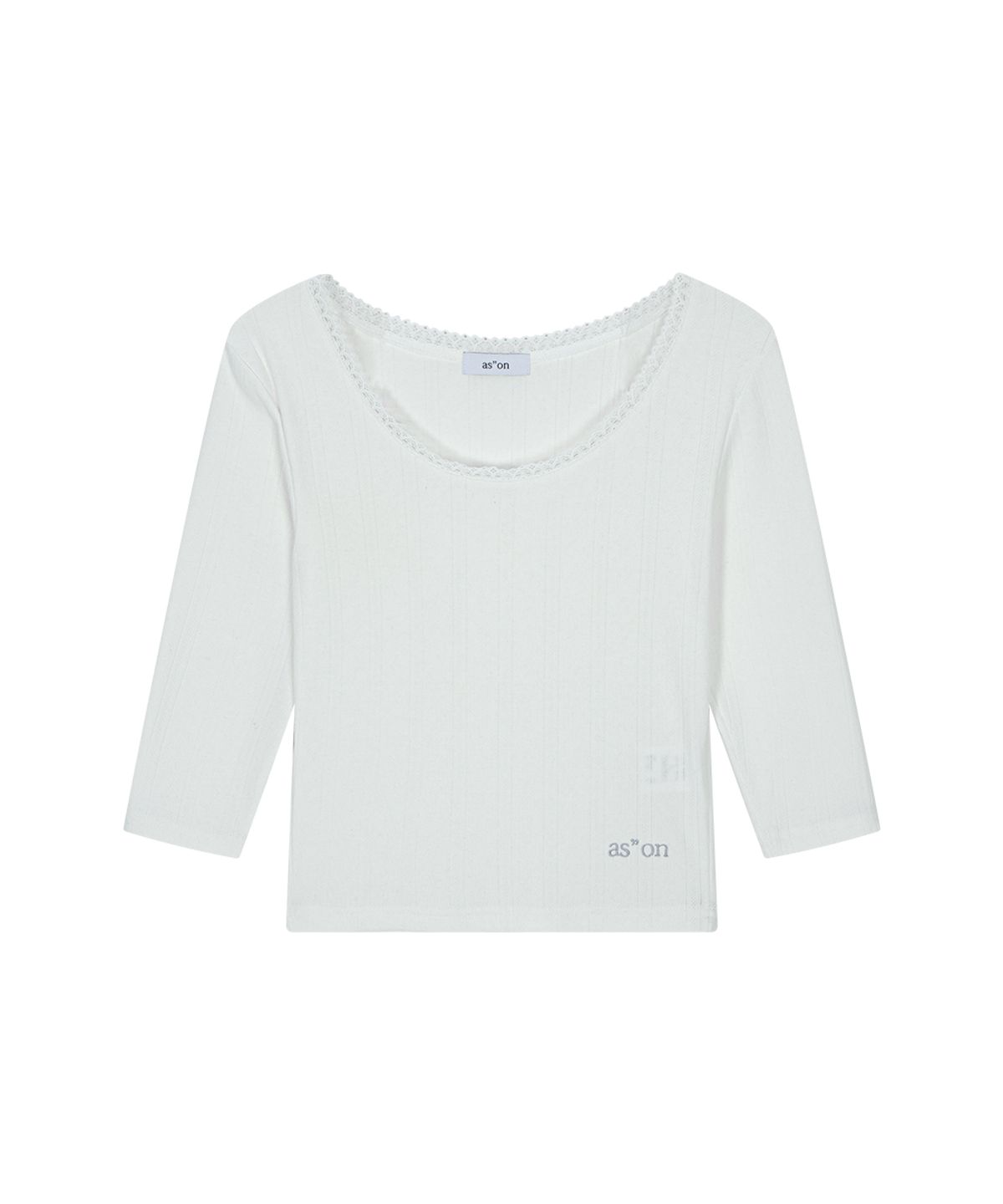 애즈온(ASON) POSY LACE TRIM TEE / WHITE