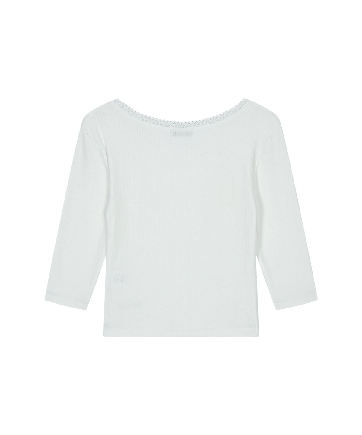 애즈온(ASON) POSY LACE TRIM TEE / WHITE