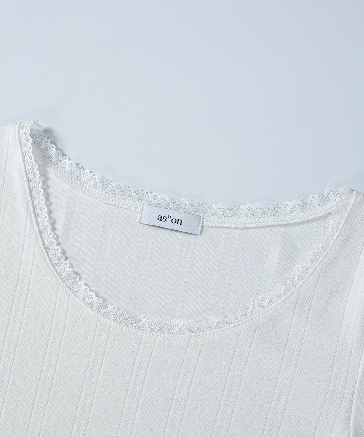 애즈온(ASON) POSY LACE TRIM TEE / WHITE