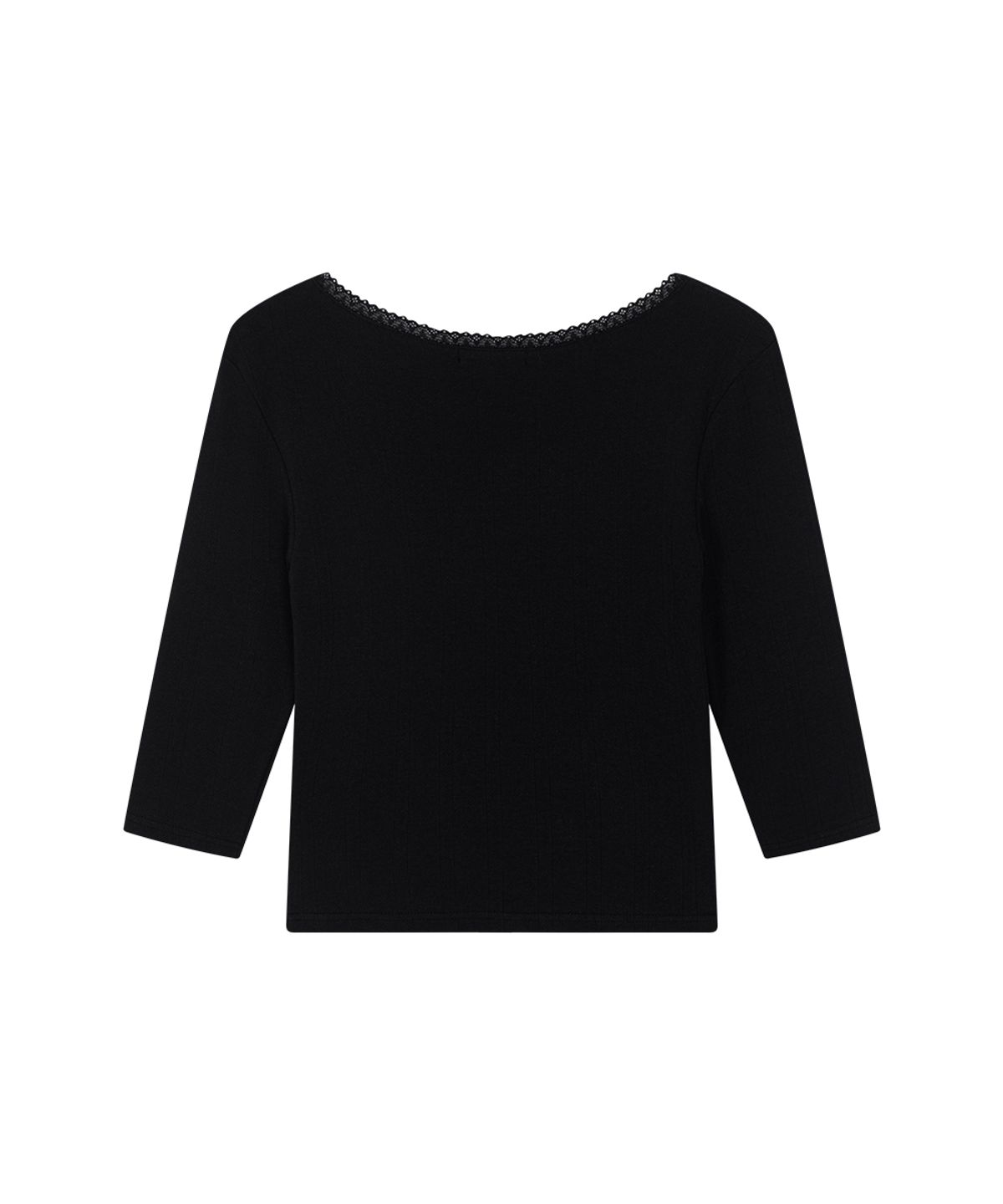 애즈온(ASON) POSY LACE TRIM TEE / BLACK