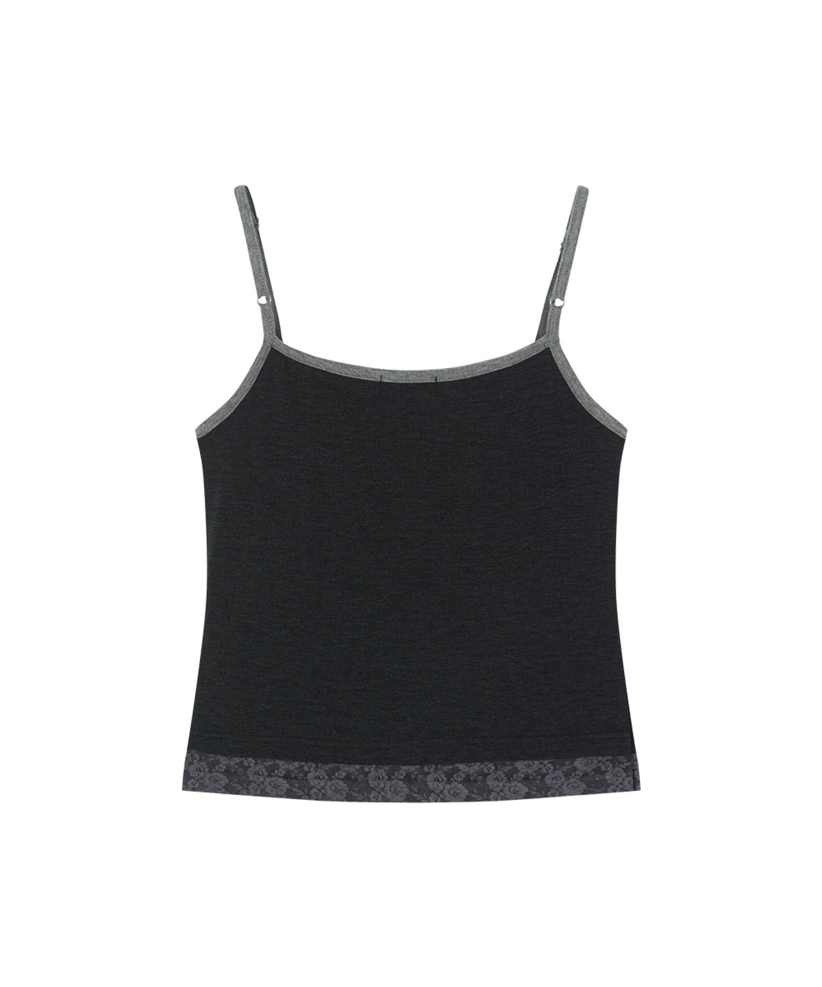 애즈온(ASON) PEONY LACE LAYERED SLEEVELESS / CHARCOAL