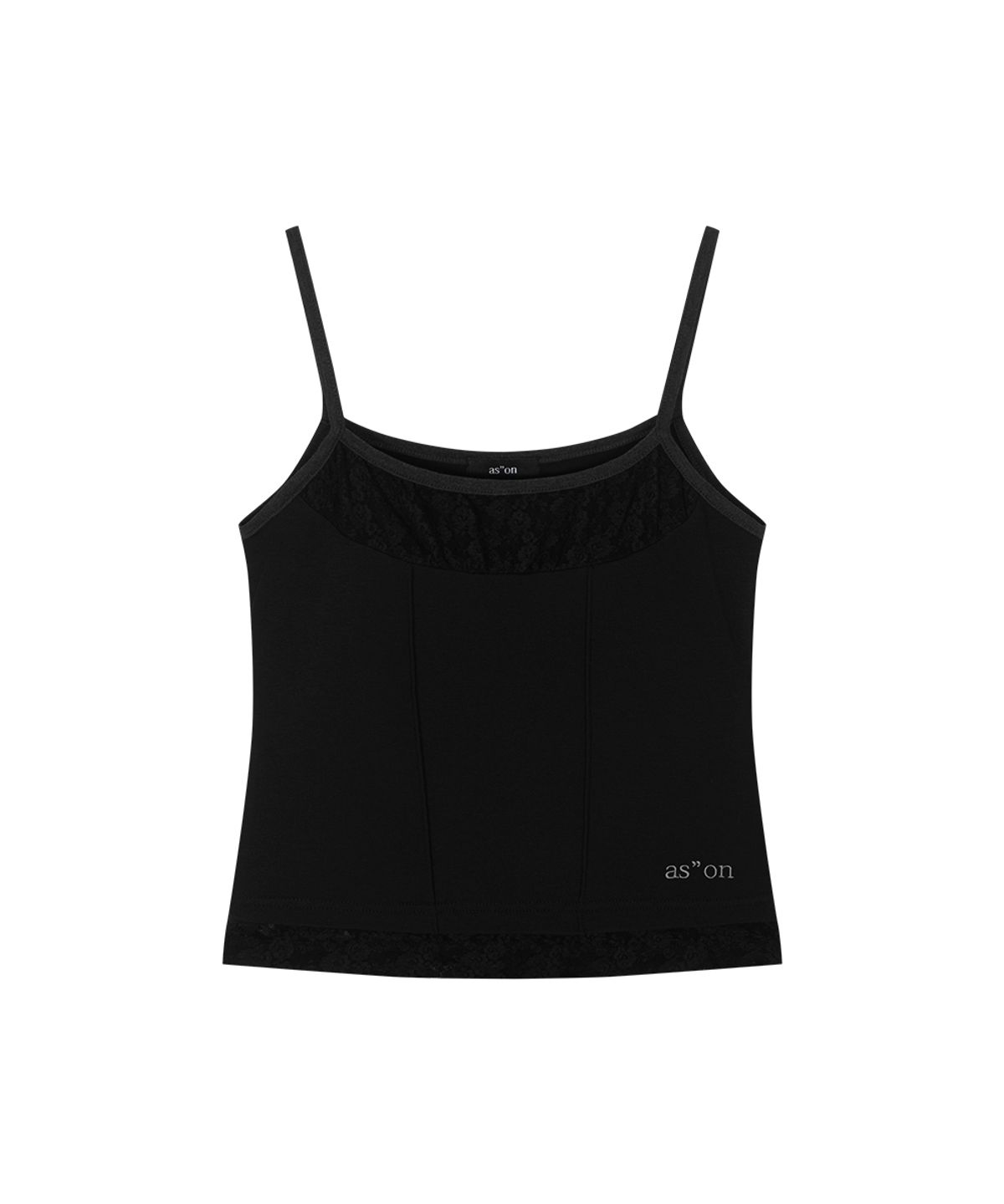 애즈온(ASON) PEONY LACE LAYERED SLEEVELESS / BLACK