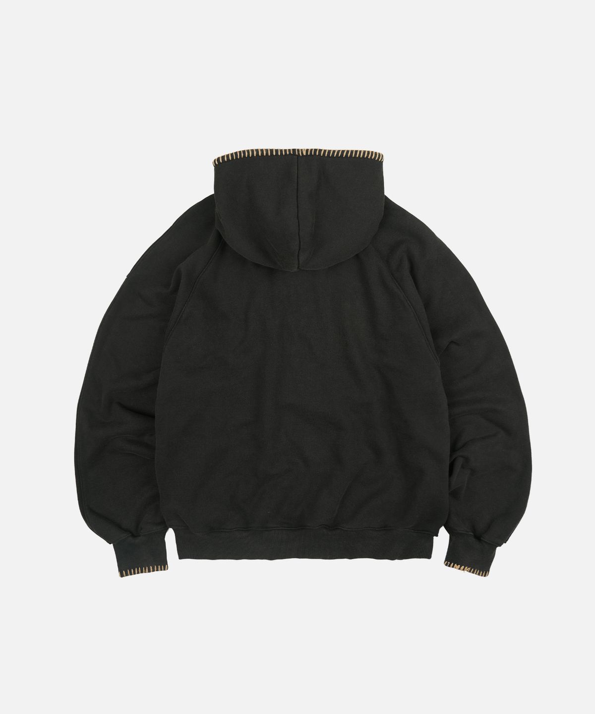 프리즘웍스(FRIZMWORKS) NEEDLE STITCH PULLOVER HOODY _ BLACK BROWN