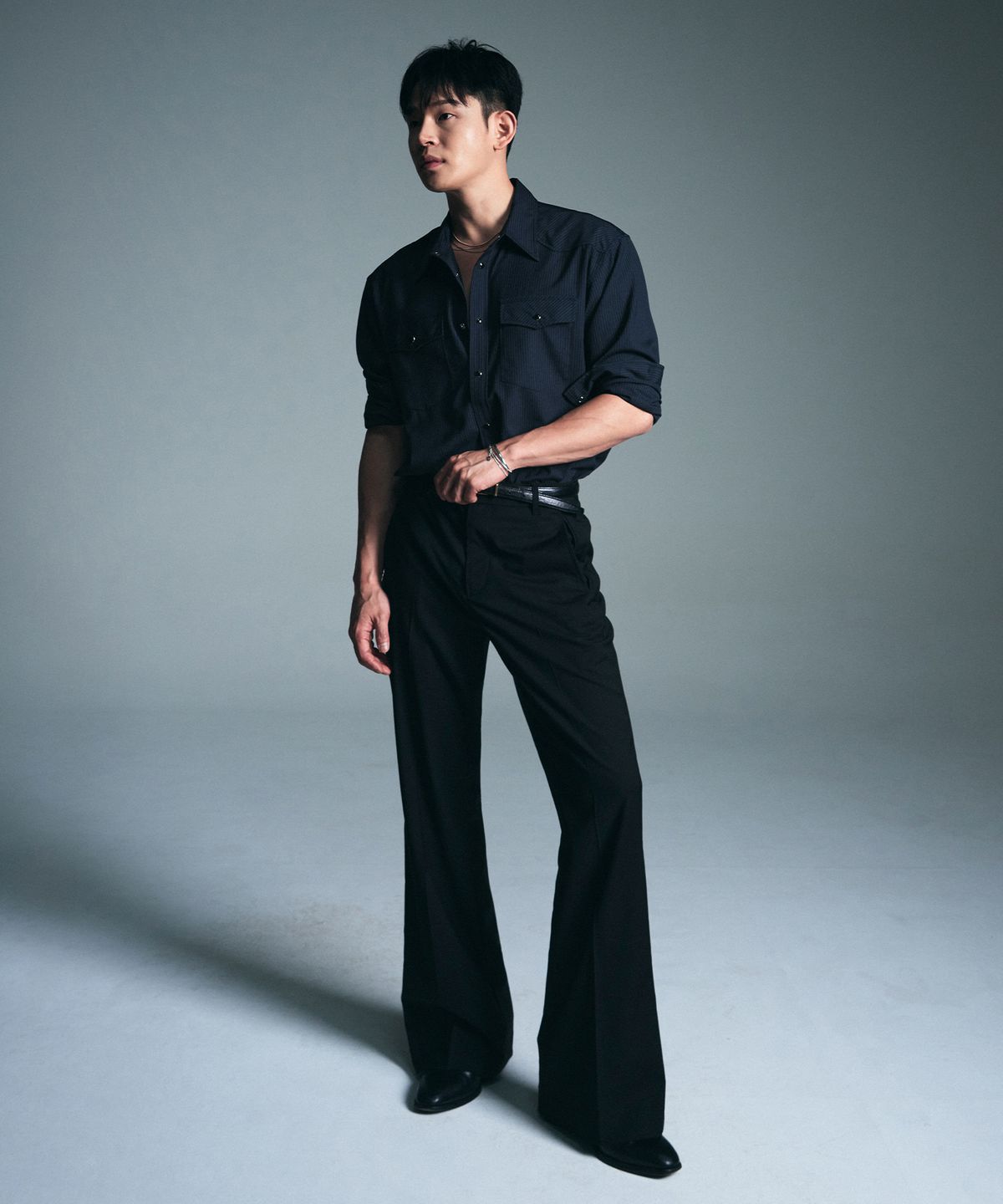 블레이어(BLAYER) 베로나 웨스턴 스트라이프 셔츠 [NAVY]