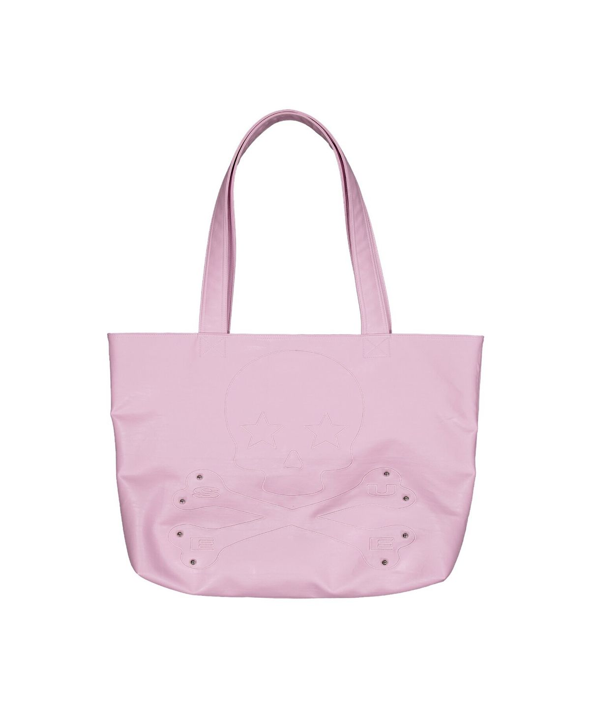 셋업이엑스이(SETUP-EXE) SKULL FAUX LEATHER SHOPPER BAG / PINK