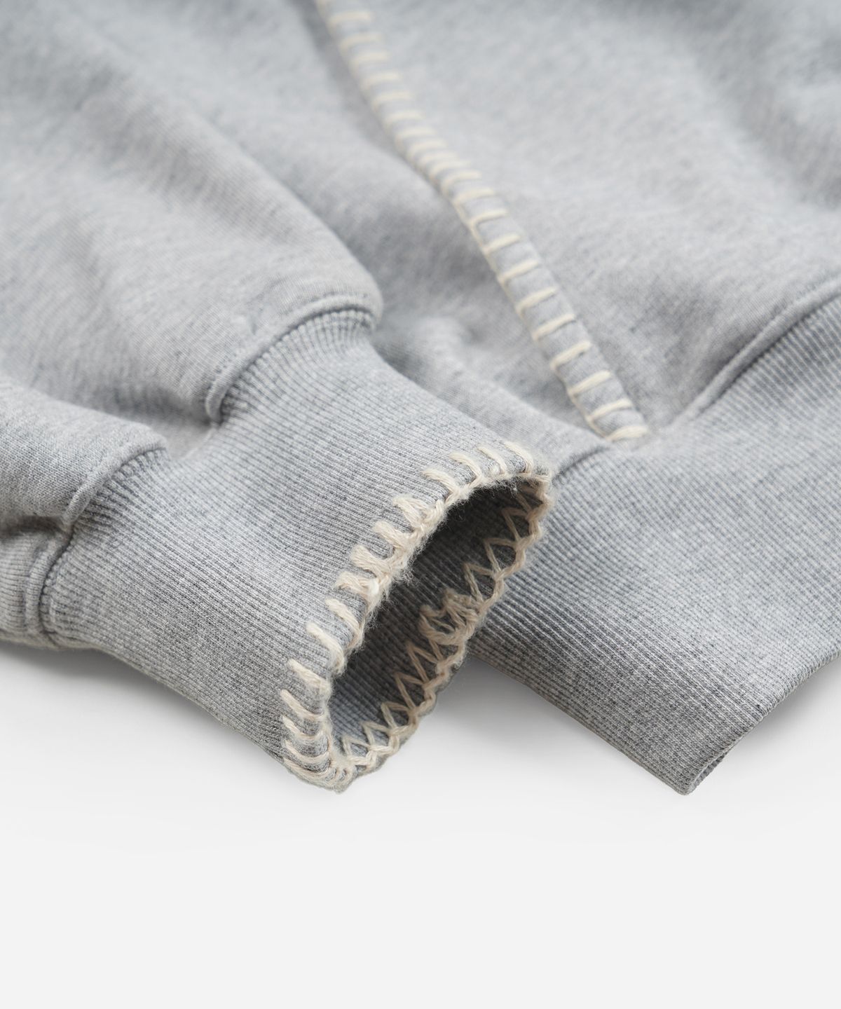 프리즘웍스(FRIZMWORKS) NEEDLE STITCH PULLOVER HOODY _ GRAY