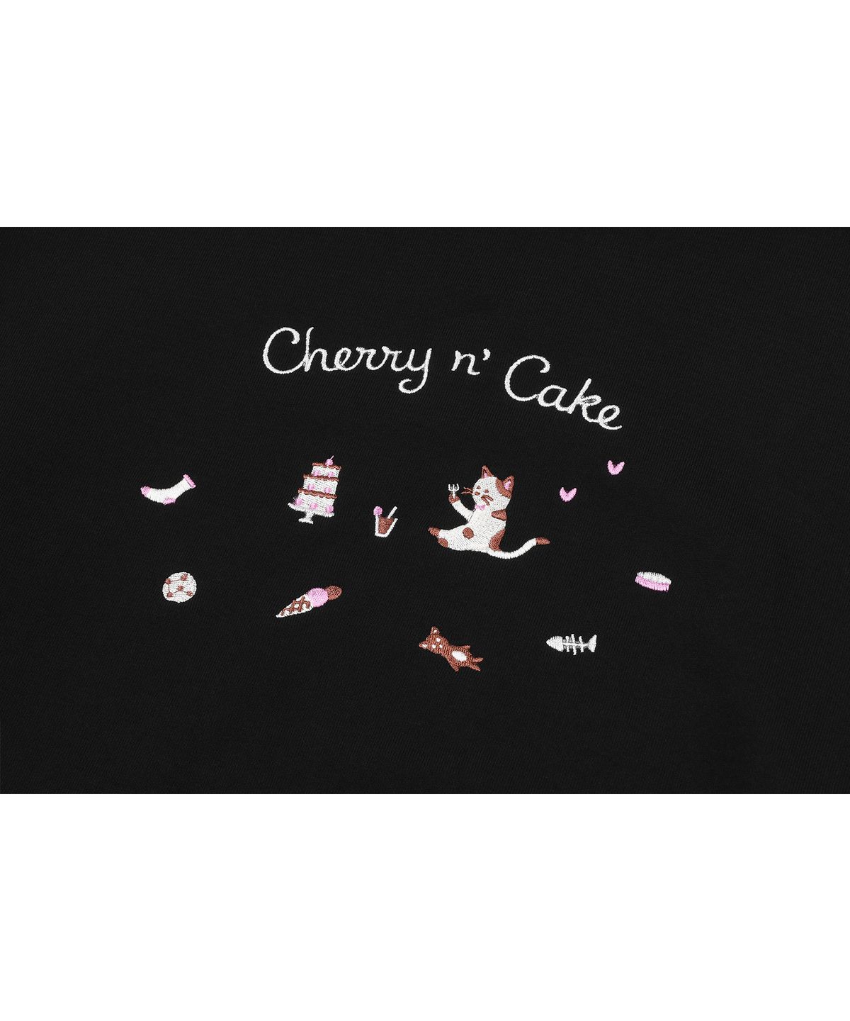 꼼파뇨(CPGN STUDIO) 체리 케이크 자수 후드티 블랙
