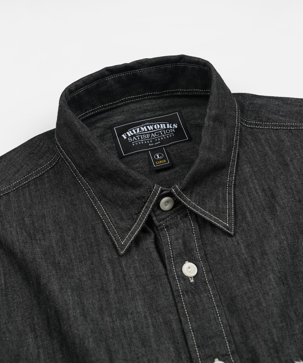 프리즘웍스(FRIZMWORKS) UTILITY FLAP POCKET DENIM WORK SHIRT _ BLACK