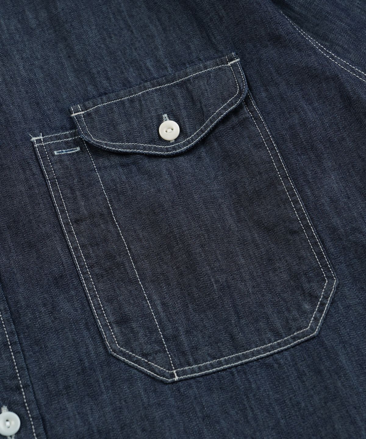 프리즘웍스(FRIZMWORKS) UTILITY FLAP POCKET DENIM WORK SHIRT _ INDIGO