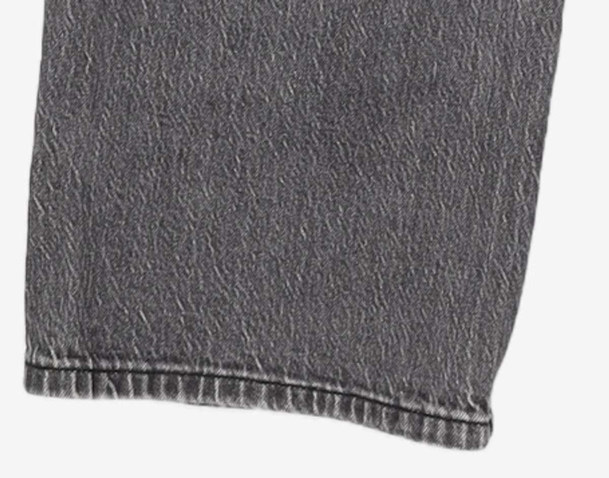 엠엘비(MLB) 여성 바시티 컬시브 자수 와이드 데님팬츠 NY (Charcoal Grey) XS