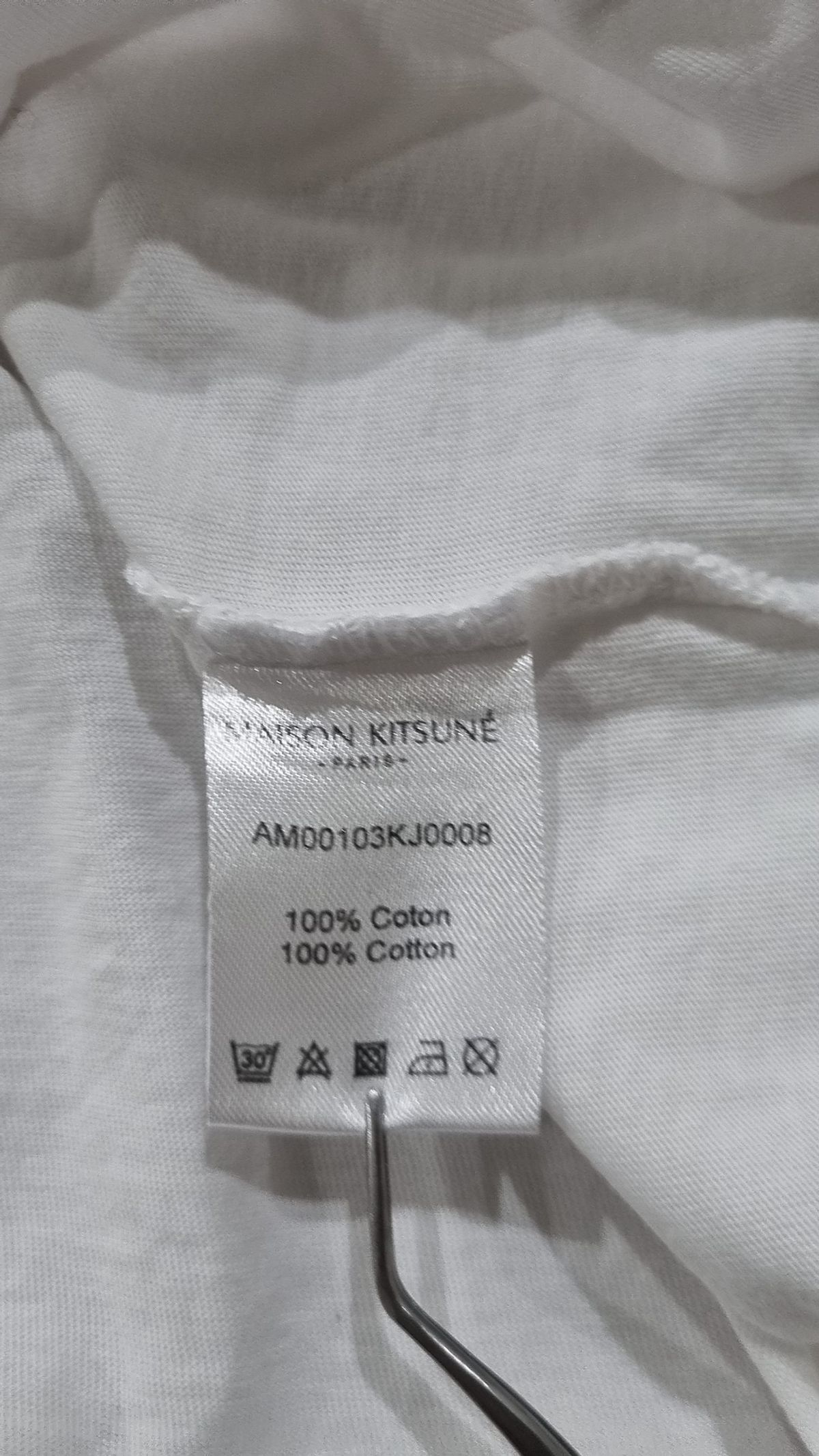 메종 키츠네(MAISON KITSUNE) 폭스헤드 반팔 티셔츠 AM00103KJ0008 P100 WHITE L
