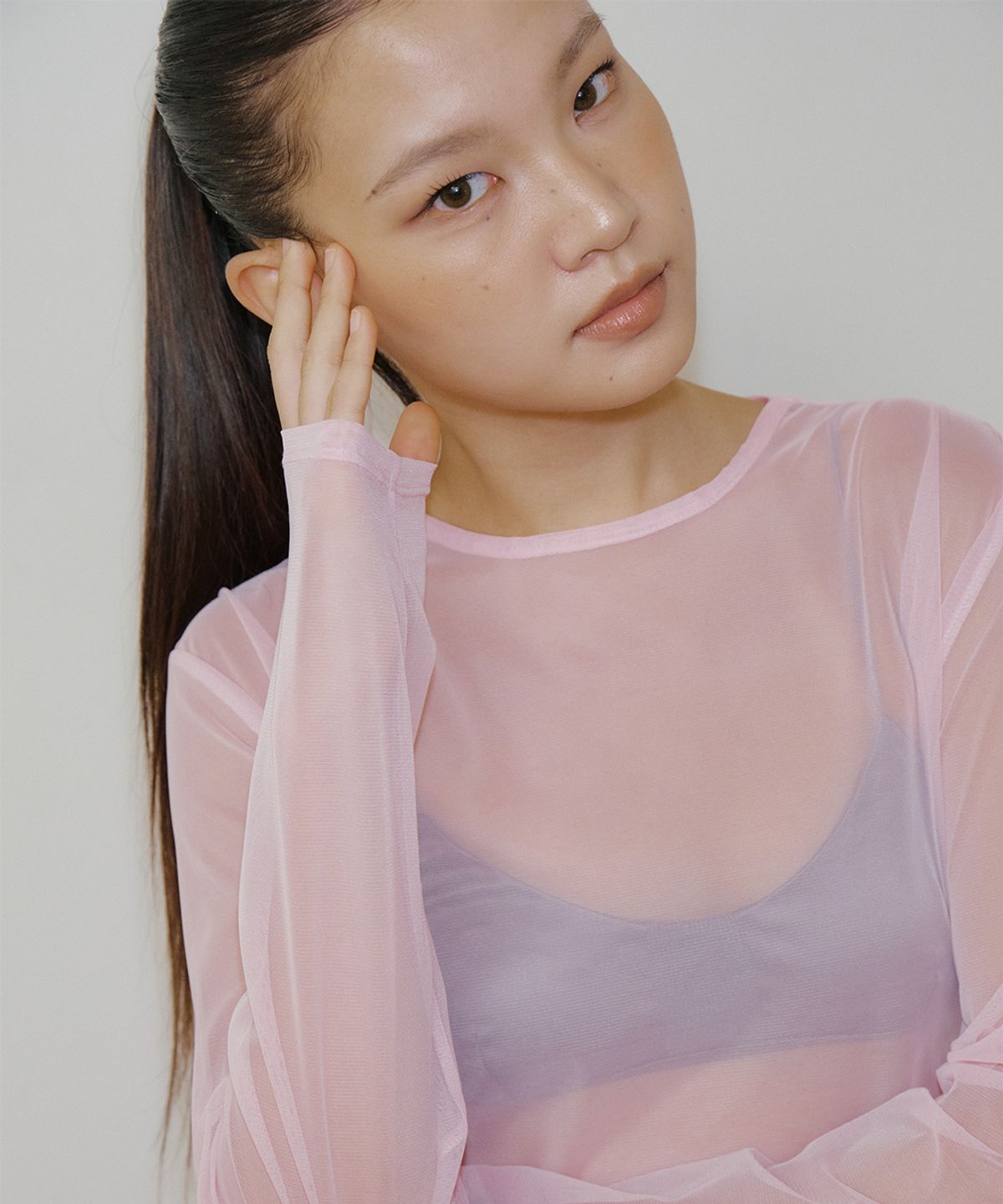 르시스(RESIS) 레이어드 시스루 티셔츠 [PINK] / RF3LTS506