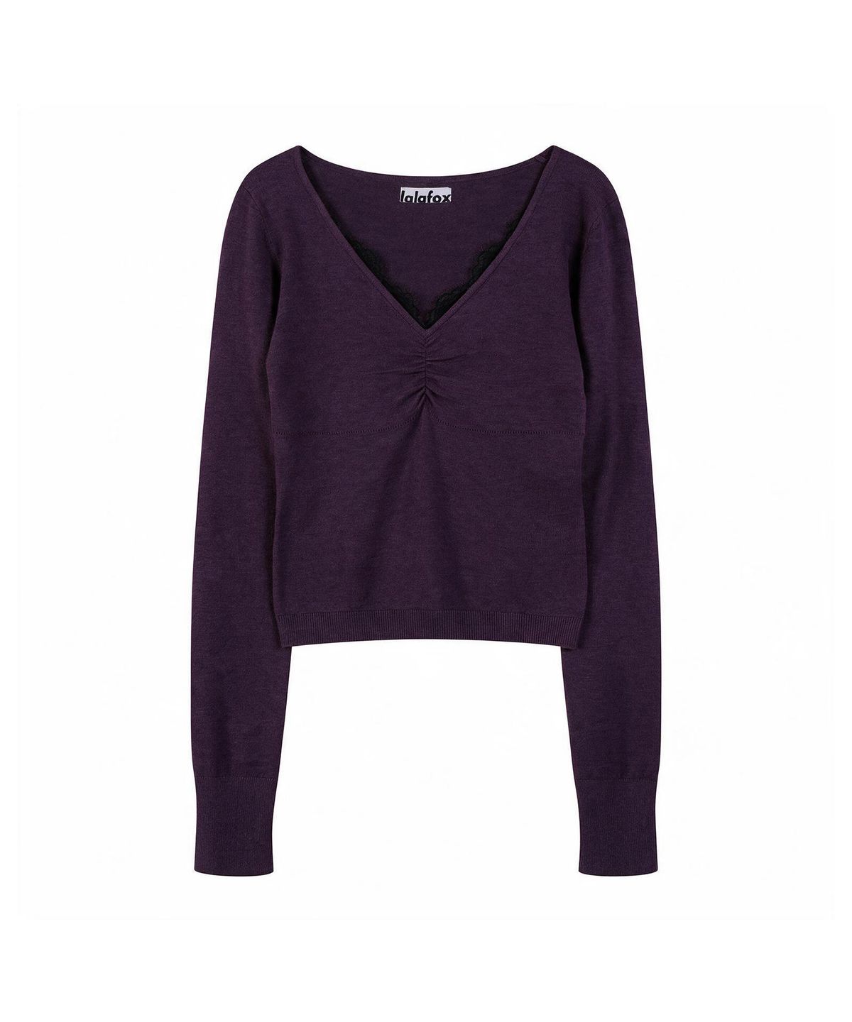라라폭스(LALAFOX) 슬림 레이스 니트 (PURPLE) BS4CL002
