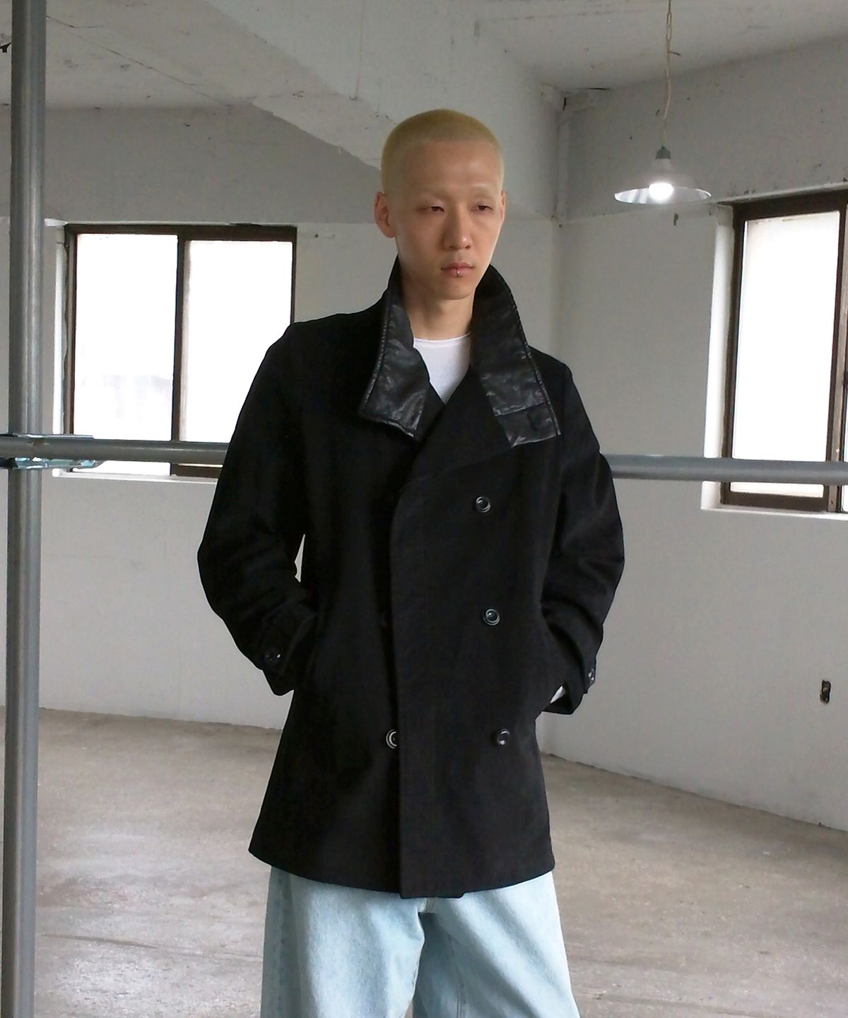 누아클레(NUAKLE) (m) 빈센트 더블 코트_블랙