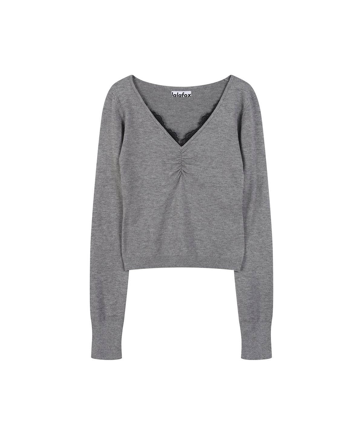 라라폭스(LALAFOX) 슬림 레이스 니트 (GREY) BS4CL001